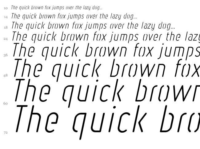 Ruler Stencil font waterfall